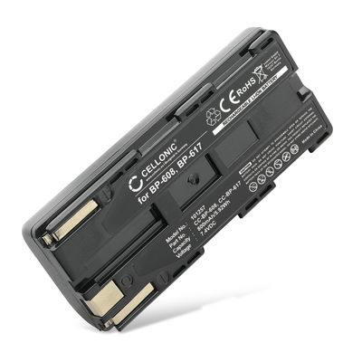 Batterie pour Canon PowerShot G10, G2000, PowerShot G10, GL2, EOS 300v, E1 E2 E30, ES8400v BP-608 BP-608A BP-617 (800mAh, 7.4V) de CELLONIC