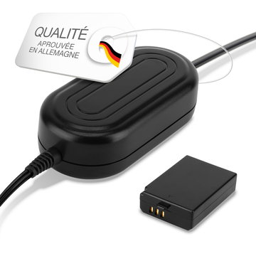 Chageur AC Canon EOS 1100D 1200D 1300D 1D X, EOS 2000D EOS 4000D (EOS Kiss / EOS Rebel) - Dummy Battery ACK-E10 avec Câble de ca. 3m de subtel