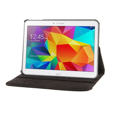 Étui avec stand intégré pour tablette Samsung Galaxy Tab 4 10.1 (SM-T530 / SM-T531 / SM-T533 / SM-T535) - Cuir synthétique, couleur noir Housse Pochette