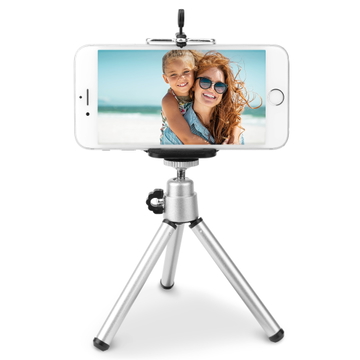 Mini Trépied pour smartphone avec fixation Universelle (5,5 – 8cm) | Idéal pour utilisation de caméra de streaming live, conversation téléphonique et visioconférence