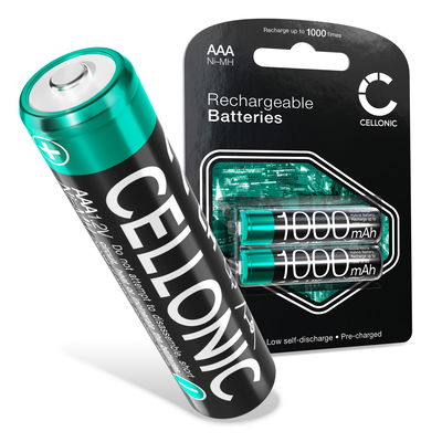 CELLONIC Piles rechargeables AAA - 1000mAh - préchargées, durables - 2x Accus Micro, R03, LR03, HR03 batteries