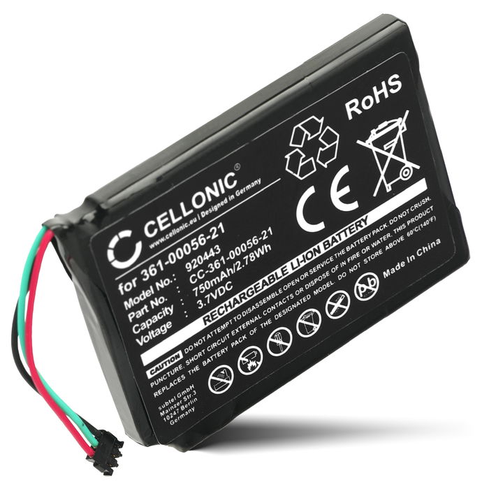 GPS Battery for Garmin DriveAssist 50, 51 / DriveLuxe 50 / Nüvi 2589, nüvi 2599 (LMT-D, LMT-S) - 750mAh 361-00056-21 Battery Replacement SatNav Sat Nav