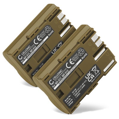 2x BP-511,-512,-514,BP-508 accu voor Canon EOS 5D EOS 50D, EOS 40D, EOS 30D 300D, EOS 20D 20Da, EOS 10D, EOS D60, Canon PowerShot G3 G5 G6 G1 G2, Pro1, Canon MV700 MV500 MC300, Canon Optura, Canon ZR, Canon FV - 1600mAh vervangende accu voor camera