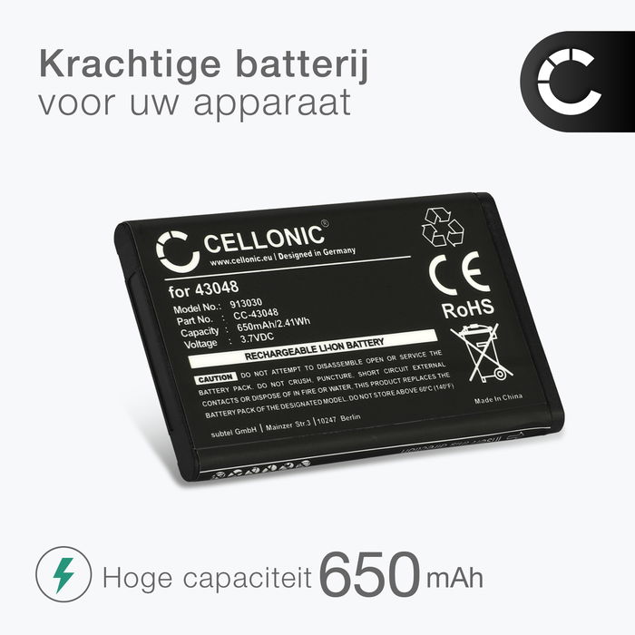 2x Swissvoice C0487 Accu Batterij 650mAh van CELLONIC