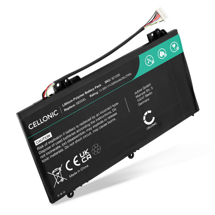 Battery for HP Pavilion 14-al000 / 14-al100 Series, SE03XL 11.55V 3400mAh from subtel