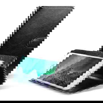 Flipcase voor smartphone met kaarthouder en standaard compatibel met Smartphones (15.7cm x 8cm x 2cm / ~ 5,3 - 5,5") Telefoonhoes Etui mobiele telefoon zwart