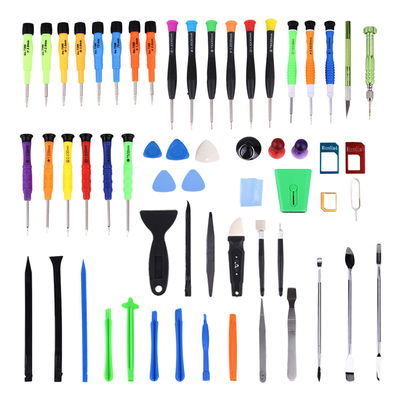 Kit réparation téléphone 60 pièces, avec 7 Tournevis Pentalobe, 5 Tournevis TORX, pincettes, ventouses, spatules & plus | outils spéciaux pour téléphone portable