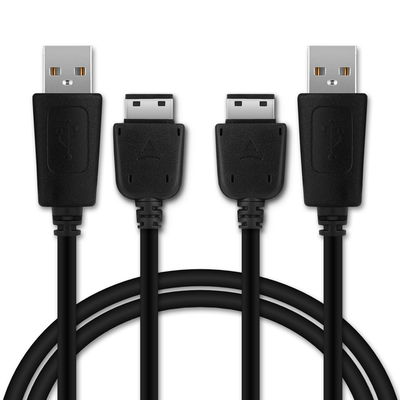 2x USB Kabel compatibel met Samsung PCBS10 | GT-S5230 / GT-E1200 / GT E1190 / GT-E1150 / GT-E1050 / SGH-F480 - 1m Oplaadkabel Datakabel smartphone zwart