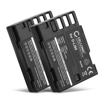 2x D-LI90 Battery for Pentax 645D 645Z K-01 K-1 II K-3 II K-5 K-5 II K-5 IIs K-7 1250mAh Camera Battery Replacement D-Li90