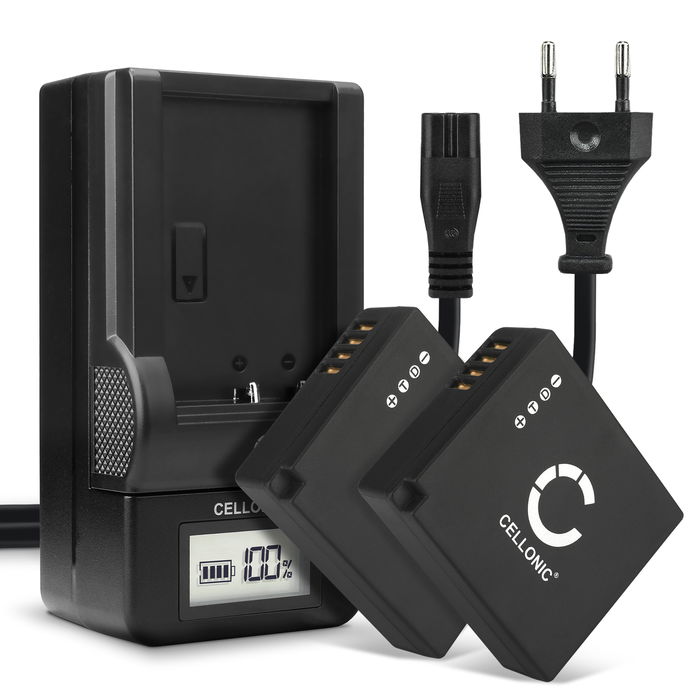 2x Panasonic Lumix DC-G100 Batterie + Chargeur 730mAh de CELLONIC