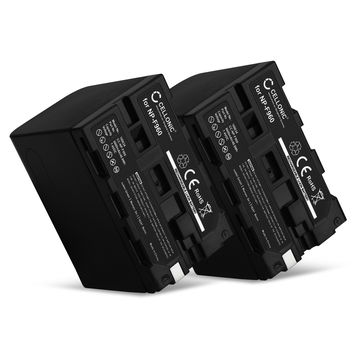 2 x batterij NP-F970, NP-F960, NP-F950 voor Sony Z Cam E2, HXR-MC2000, HDR-FX7, HDR-FX1, FDR-AX1, DSR-PD150 camera - 6600mAh reserve accu camcorder