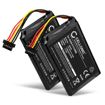 2x GPS accu voor TomTom GO 5000, GO 5100, GO 6000, GO 6100, GO 6200, GO 6250- AHA11111008 VFAD VF6P 1100mAh vervangende batterij Navigatie systeem accu Replacement battery