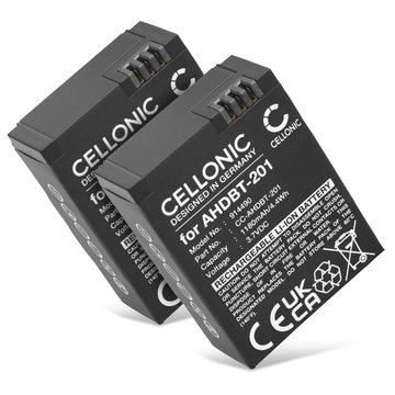 2x Batterie 1180mAh pour appareil photo GoPro Hero 3 / Hero 3plus / Hero 3+ - Remplacement modèle AHDBT-201 AHDBT-301 AHDBT-302