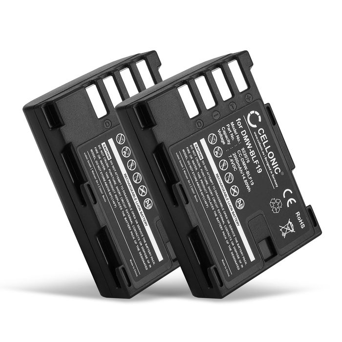 2x Panasonic DMW-BLF19E Accu Batterij 2000mAh van CELLONIC