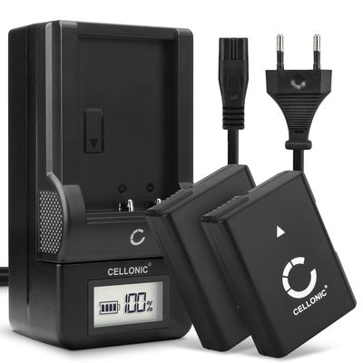 Pack de 2x batteries EN-EL14 1050mAh pour appareil photo Nikon D5600 D5500 D5300 D5200 D5100 D3400 D3300 D3100 CoolPix P7800 P7700 P7100 - Avec chargeur MH-24 et câble d'alimentation