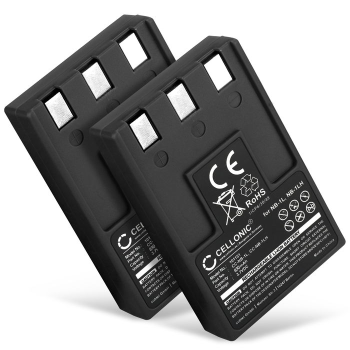 2x Canon Digital IXUS 400 Battery 830mAh from CELLONIC
