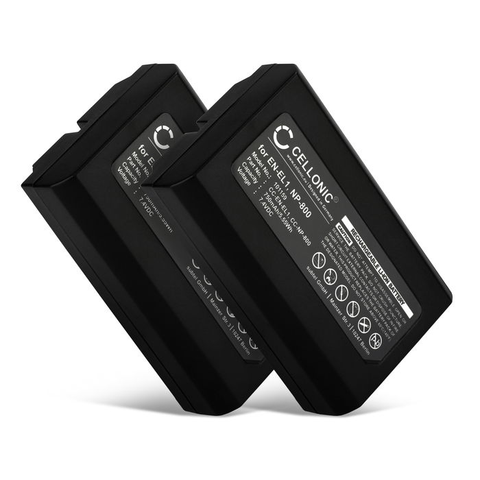 2x CELLONIC Camera Battery for Nikon Coolpix 4300 Coolpix 4500 Coolpix 4800 Coolpix 5000 Coolpix 5400, Minolta DiMAGE A200 Replacement EN-EL1 NP-800 Battery 750mAh Backup