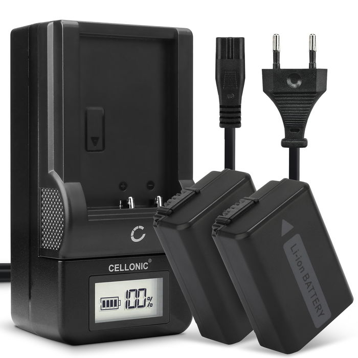 2x Sony Alpha 6400 ILCE-6400 Accu Batterij + Oplader 1030mAh van CELLONIC