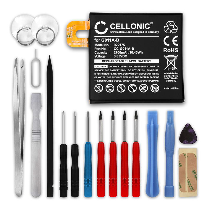 CELLONIC Phone Battery Replacement for Google Pixel 2 + 17-Tool Phone Repair Kit - G011A-B 2700mAh