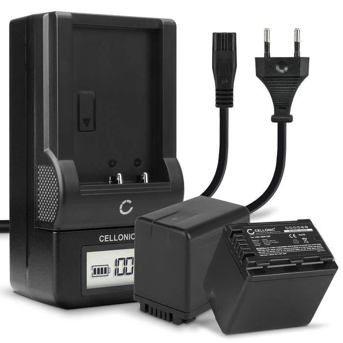2x Panasonic HC-V800 Battery + Charger 4040mAh from CELLONIC