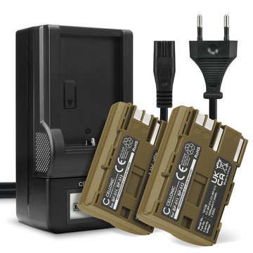 Pack de 2x batteries BP-511-512 514 BP508 1600mAh pour appareil photo Canon EOS 5D EOS 50D EOS 40D EOS 30D 300D EOS 20D EOS 10D PowerShot G3 G5 G1 - Avec chargeur CB-5L et câble d'alimentation