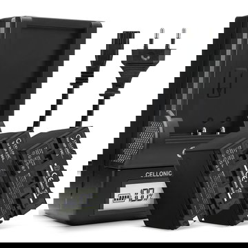 Pack de 2x batteries NP-F930 NP-F950 NP-F960 NP-F970 XL-B2 XL-B3 6600mAh pour appareil photo Sony DSR-PD150 PD170 FDR-AX1 DCR-VX2100 GV-D200 HDR-FX7e FX1 FX1000 - Avec chargeur BC-VM50 et câble d'alimentation