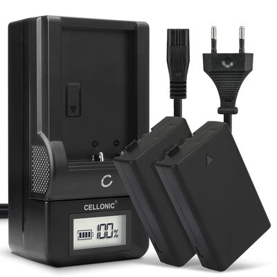 Pack de 2x batteries D-Li109 1100mAh pour appareil photo Pentax KP K-50 K-30 K-S1 K-r K-500 K-S2 - Avec chargeur D-BC109 K-BC109 et câble d'alimentation