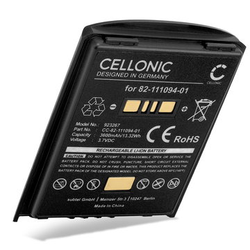 Batterij voor Zebra MC67, MC55, MC55A0, MC55N0, MC65, MC5574, MC5590, MC659B - BTRY-MC55EAB02, 82-111094-01 (3600mAh, 3.7V)