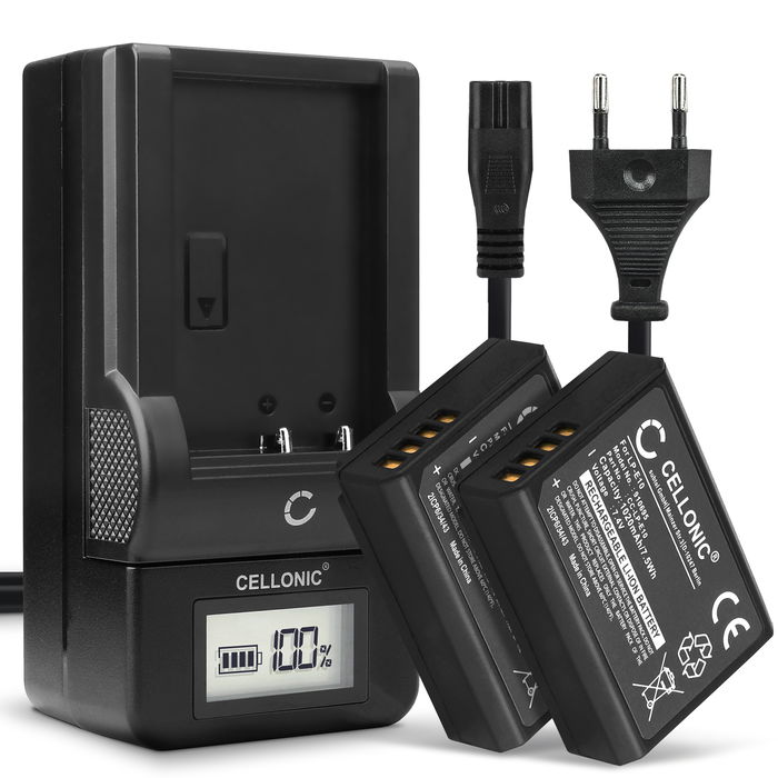 2x Canon EOS 2000D Accu Batterij + Oplader 1020mAh van CELLONIC