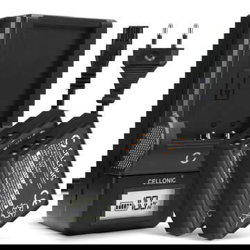 Pack de 2x batteries LP-E10 1020mAh pour appareil photo Canon EOS 1100D 1200D 1300D 2000D - Avec chargeur LC-E10 et câble d'alimentation