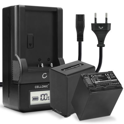 2x Accu voor Sony AX100 FDR-AX700 PXW-Z90 HXR-NX80 HDR-CX625 CX680 CX900 CX450 NEX-VG30 VG20 VG10 camera - NP-FV70 NP-FV100 2200mAh + Oplader AC-VQV10, BC-TRV Vervangende batterij fototoeste, oplader, oplaadkabel