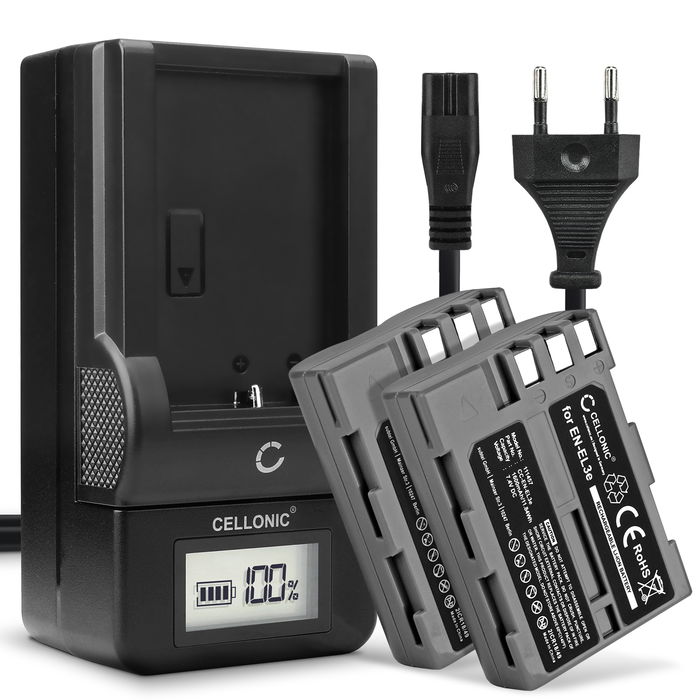 2x Nikon D200 Batterie + Chargeur 1600mAh de CELLONIC