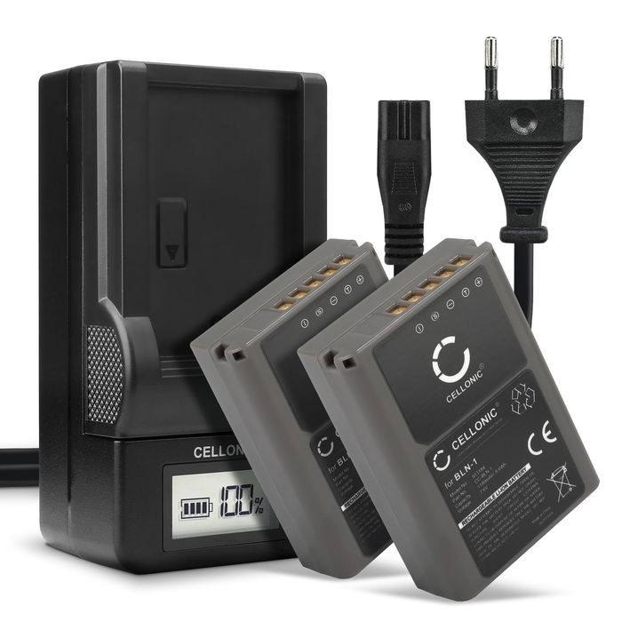 2x Olympus BLN-1 Batterie + Chargeur 1140mAh de CELLONIC