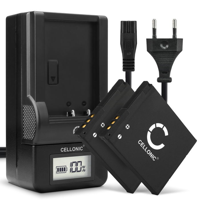 2x Panasonic Lumix DMC-SZ9 Accu Batterij + Oplader 600mAh van CELLONIC