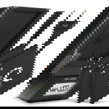 Pack de 2x batteries DMW-BCL7 DMW-BCL7e 600mAh pour appareil photo Panasonic Lumix DMC-SZ10 SZ3 SZ8 SZ9 DMC-FS50 DMC-XS1 XS3 DMC-F5 DMC-FH10 - Avec chargeur et câble d'alimentation