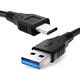 Datakabel USB-C (lange stekker) naar USB A, 1m