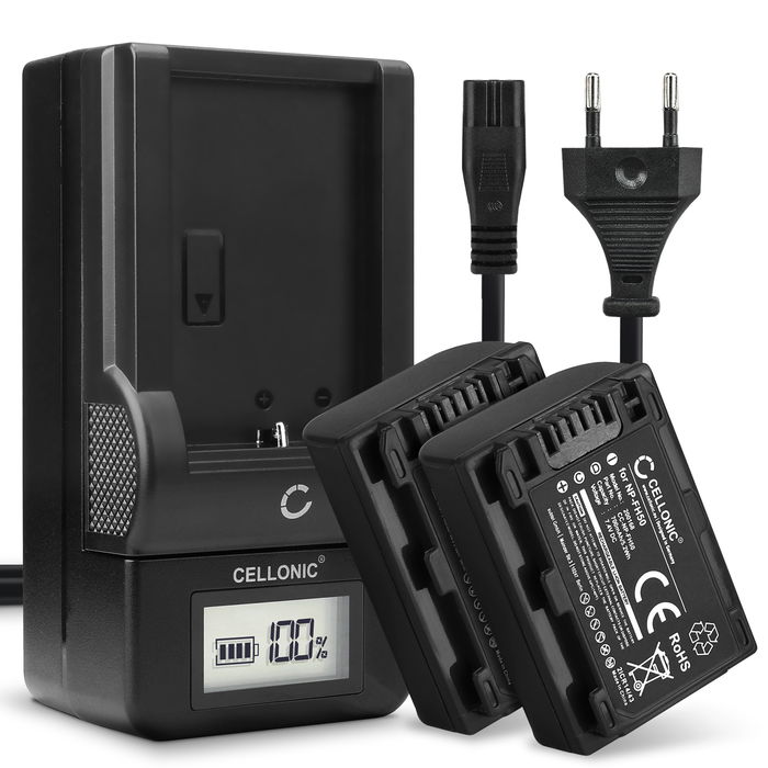 2x Sony HDR-CX105 Accu Batterij + Oplader 700mAh van CELLONIC