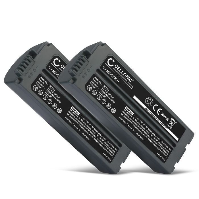 2x Canon Selphy CP1500 Battery 2000mAh from Cellonic
