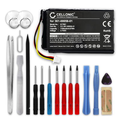 Batterie 361-00056-01 1100mAh pour Garmin nüvi 65, nüvi 42 - + kit d'outils