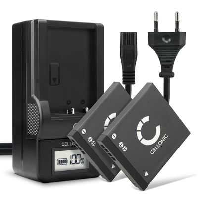 2x Accu voor Panasonic Lumix DMC-FT30, -FT25, DMC-FS45, -FS40, -FS35, DMC-SZ7, -SZ1, DMC-FX90 camera - DMW-BCK7 NCA-YN101H 700mAh + Oplader DE-A92A Vervangende batterij fototoeste, oplader, oplaadkabel