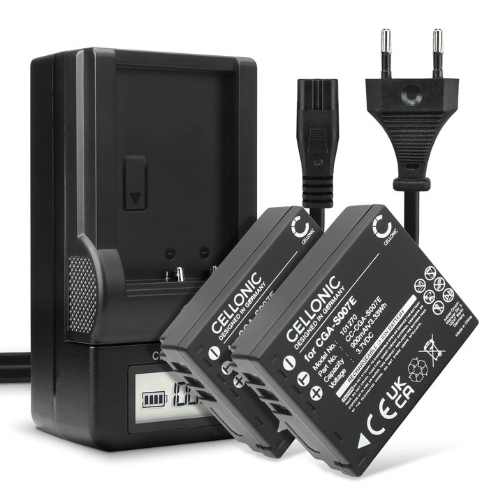 2x Panasonic DA-A46A Accu Batterij + Oplader 900mAh van CELLONIC