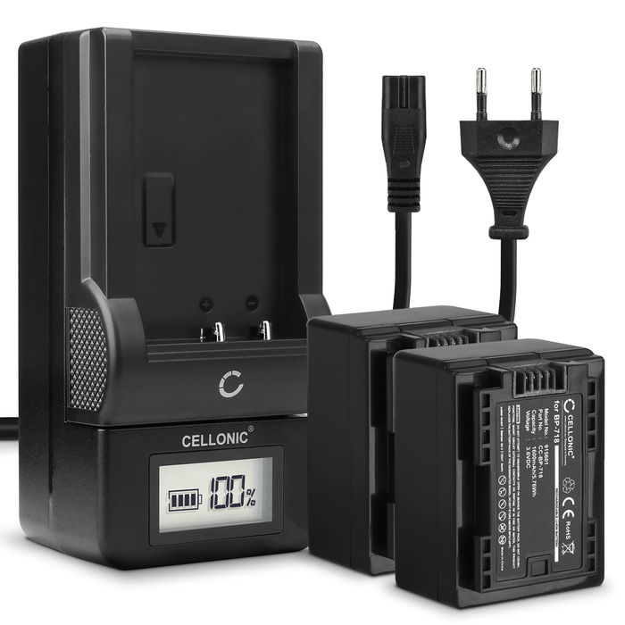 2x Canon BP-727 Batterie + Chargeur 1600mAh de CELLONIC