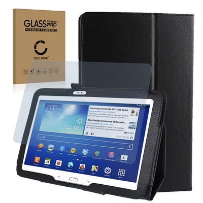 Étui avec stand intégré pour tablette Samsung Galaxy Tab 3 10.1 (P5200 / P5210 / P5220) - Cuir synthétique, couleur noir Housse Pochette