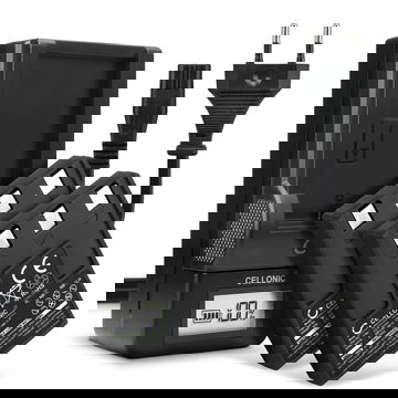 Pack de 2x batteries NB-1LH NB-1L 830mAh pour appareil photo Canon Digital IXUS 300 330 400 430 500 IXUS V V2 V3 S100 NB1L CB2LS - Avec chargeur CB-2LSE CBC-NB1 et câble d'alimentation