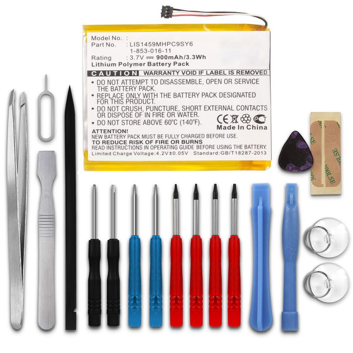 Sony PRS-650 Accu Batterij + Schroevendraaier-set 900mAh van subtel