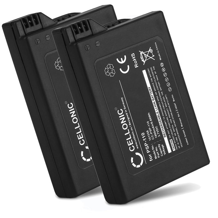 2x Sony PSP-1000 Accu Batterij 1800mAh van CELLONIC