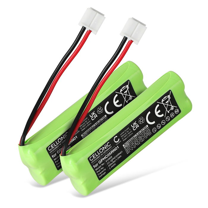 2x GPHC05RN01 batterij voor huistelefoon voor Swissvoice DP500, Audioline Monza, Medion Life S63062, S63065, MD82973 - 500mAh vervangende accu draadloze telefoon