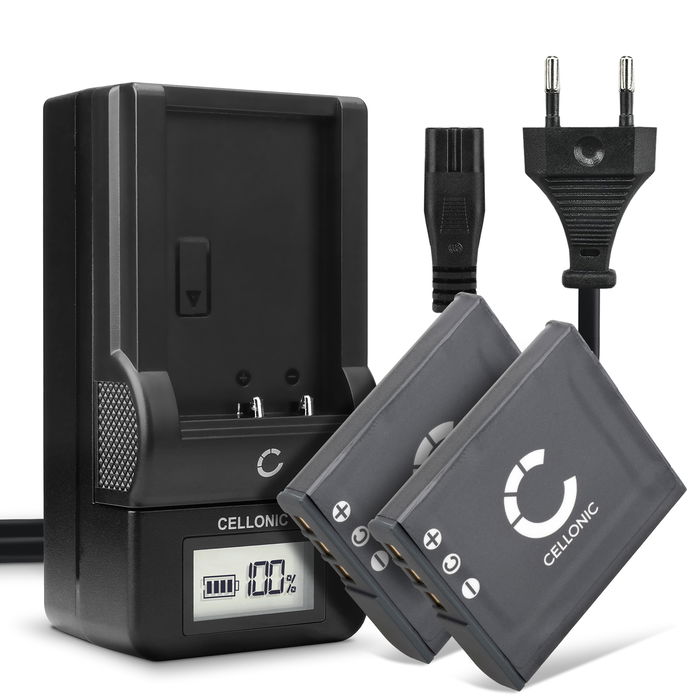 2x Sony Cyber-shot DSC-W290 Battery + Charger 900mAh from CELLONIC