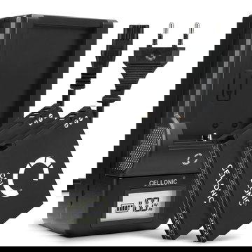 Pack de 2x batteries SLB-10A 1050mAh pour appareil photo Samsung WB1100f WB200f WB250f WB350f WB500 WB550 WB700 WB750 WB800f WB850f WB2100 EX2f L100 - Avec chargeur et câble d'alimentation