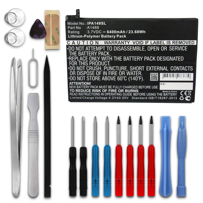 Apple iPad mini 2 Gen. (Retina) - A1489 Batterie + kit d'outils 6400mAh de subtel